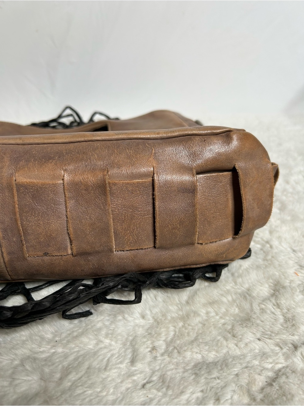 Rare Color - Bed Stu Orchid Woven Leather Satchel Crossbody - Picture 12 of 13